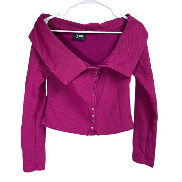 Anthropologie Maeve Button Up Blouse Off the Shoulder Small - Picture 2 of 11